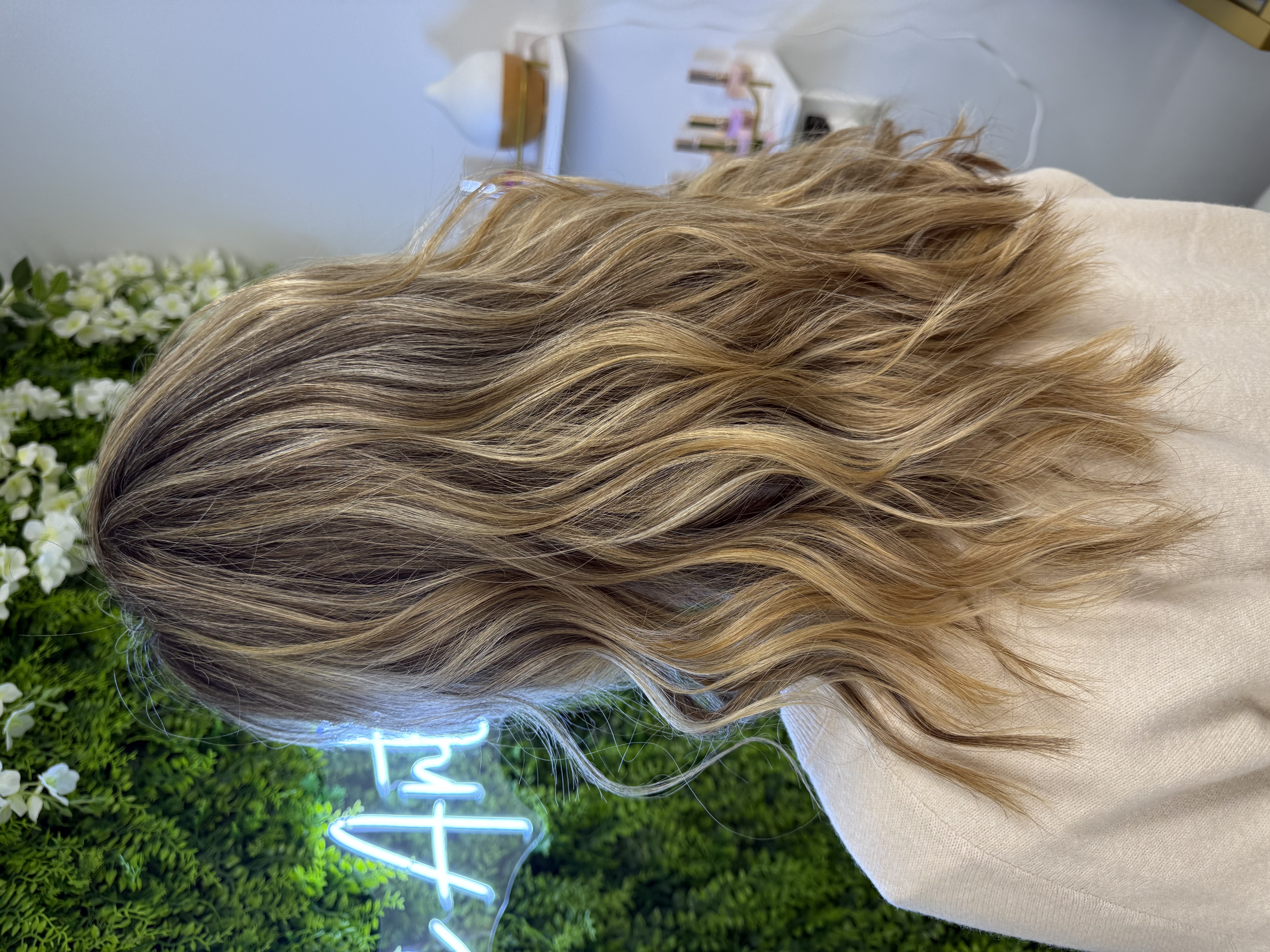 Sun-kissed honey balayage waves by Luxe Artistry Greenport NY